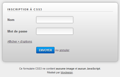 formulaire pure CSS3